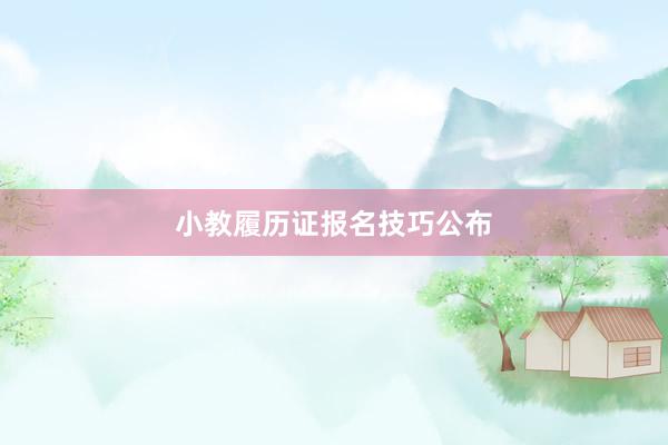 小教履历证报名技巧公布